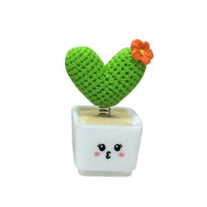 Small Fresh Cactus Ornaments Resin Plants Small Potted Car Ornaments (Heart Shape)