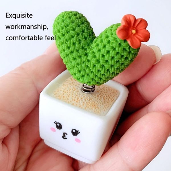 Small Fresh Cactus Ornaments Resin Plants Small Potted Car Ornaments (Heart Shape) - Image 5