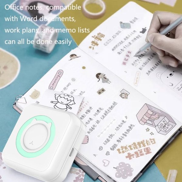 Convenient Pocket Mini Printer Student Wrong Question Thermal Bluetooth Mobile Phone Photo Data Note Printer (Blue) - Image 5