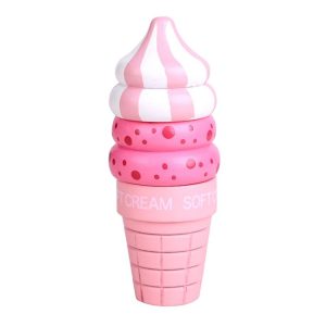 Kids's Kitchen Toys Magnetic Toy Cute Simulation Ice Cream Toys Children Play House Gift (Strawberry)