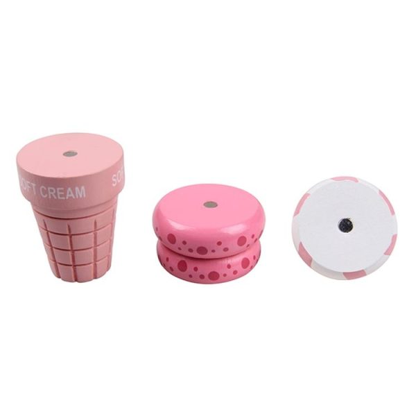 Kids's Kitchen Toys Magnetic Toy Cute Simulation Ice Cream Toys Children Play House Gift (Strawberry) - Image 2