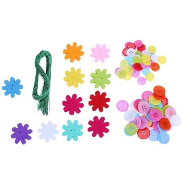 Creative Button Design Bouquet Kids DIY Handcraft Flower Toy Educational Toy - Image 6