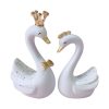 2pcs / Pair Swan Resin Car Decoration Birthday Cake Tanabata Valentine Day Decoration, Color Classification: Large White
