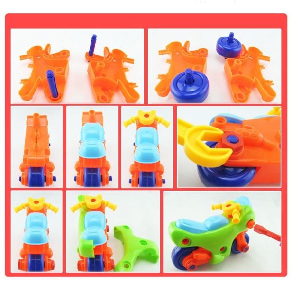 Plastic Screw Nut Disassembly Motorcycle Child Intelligence Assemble Toy - Image 4