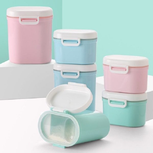 Baby Portable Milk Powder Box Food Container Storage Feeding Box Children Food PP Box, Size: Large12.5 x 9.5 x 15cm (Pink) - Image 4