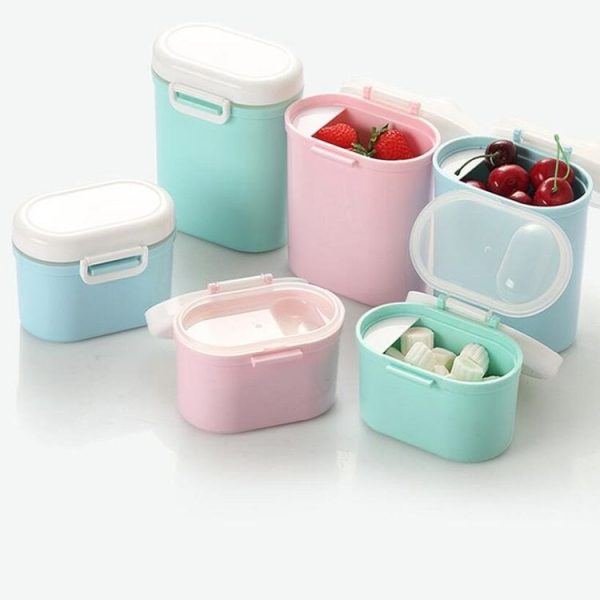 Baby Portable Milk Powder Box Food Container Storage Feeding Box Children Food PP Box, Size: Large12.5 x 9.5 x 15cm (Pink) - Image 5
