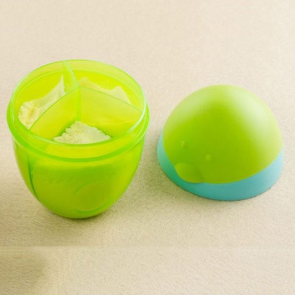 Cartoon Penguin Baby Milk Powder Box Portable Three-Layer Formula Food Container Storage Feeding Box (Green) - Image 3