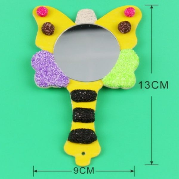 3 PCS White Wooden Small Mirror Children Hand-painted Materials Mirror, Random Style Delivery - Image 6