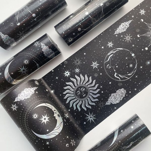 88988 Colorful Bronzing Washi Tape Starry Sky Hand Account Tape (Star Hot Silver 4) - Image 2