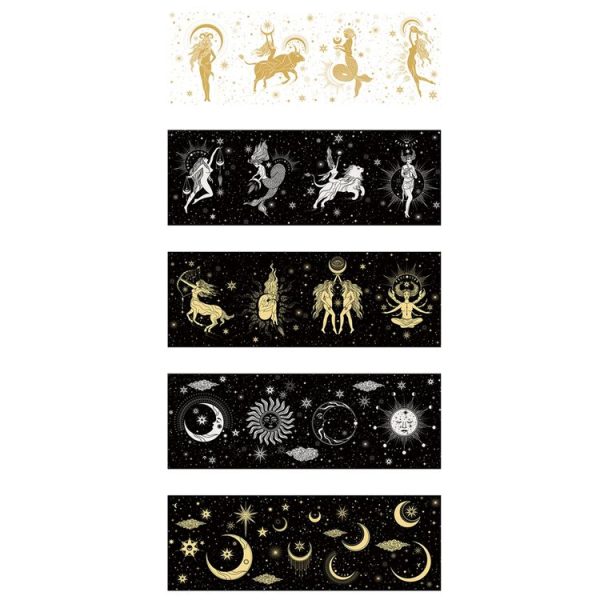 88988 Colorful Bronzing Washi Tape Starry Sky Hand Account Tape (Star Hot Silver 4) - Image 3
