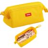 ANGOO Large-Capacity Student Stationery Bag Pure Color Simple Boat Shape Pencil Case (Yellow) - Image 2