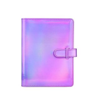 3-Inch 128-Piece PU Photo Album Laser Symphony Mini Digital Photo Storage (Illusion Purple)