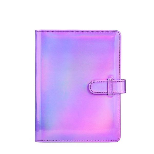 3-Inch 128-Piece PU Photo Album Laser Symphony Mini Digital Photo Storage (Illusion Purple)