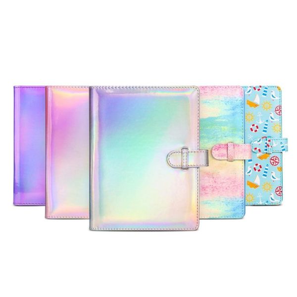 3-Inch 128-Piece PU Photo Album Laser Symphony Mini Digital Photo Storage (Illusion Purple) - Image 2