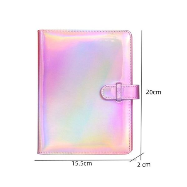 3-Inch 128-Piece PU Photo Album Laser Symphony Mini Digital Photo Storage (Illusion Purple) - Image 3