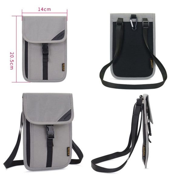 1062 Travel Passport Bag RFID Multi-Function Document Holder Hanging Neck Ticket Protective Case (Black) - Image 3