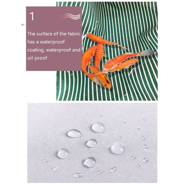 Home Hand-Wiping Apron Waterproof Home Kitchen Waist (Coffee Stripes) - Image 4