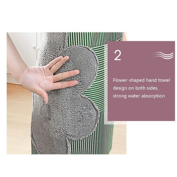 Home Hand-Wiping Apron Waterproof Home Kitchen Waist (Coffee Stripes) - Image 5