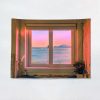 Sea View Window Background Cloth Fresh Bedroom Homestay Decoration Wall Cloth Tapestry, Size: 150x100cm (Window-3)
