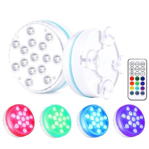 15 LEDs RF Remote Control Diving Light Magnetic Waterproof Pool Lamp, Spec: 1 PC + 1 RC (16 Colors)