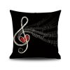 Piano Note Digital Printed Linen Pillowcase Without Pillow Core, Size: 45x45cm (17)