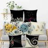 Piano Note Digital Printed Linen Pillowcase Without Pillow Core, Size: 45x45cm (17) - Image 4