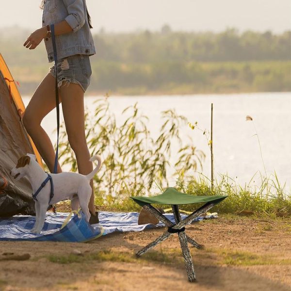 Outdoor Triangle Stool Camp Waterproof Canvas Portable DIY Chair Scorpion Fishing Stool (Brown) - Image 6
