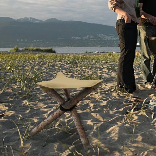 Outdoor Triangle Stool Camp Waterproof Canvas Portable DIY Chair Scorpion Fishing Stool (Brown) - Image 7