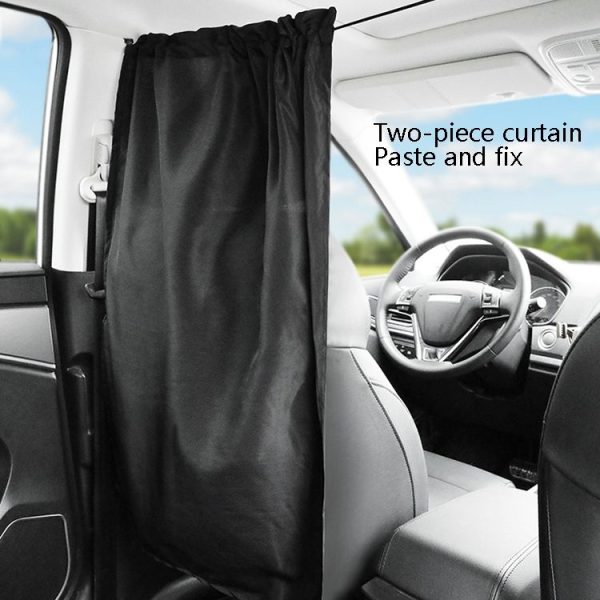 2 PCS 69 x 82cm Automobile Front And Rear Partition Curtain Business Car Air Conditioning Privacy Curtain (black) - Image 5