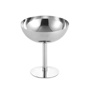 Stainless Steel Ice Cream Cup Ice Cream Goblet Bar Wine Glass, Specification: B High