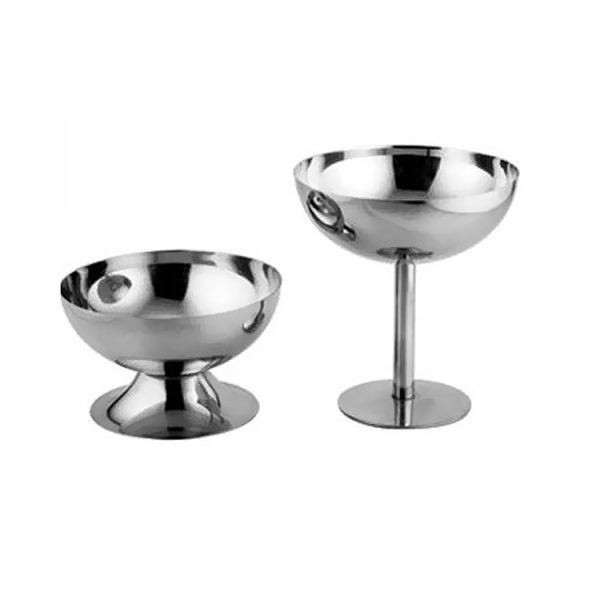 Stainless Steel Ice Cream Cup Ice Cream Goblet Bar Wine Glass, Specification: B High - Image 2