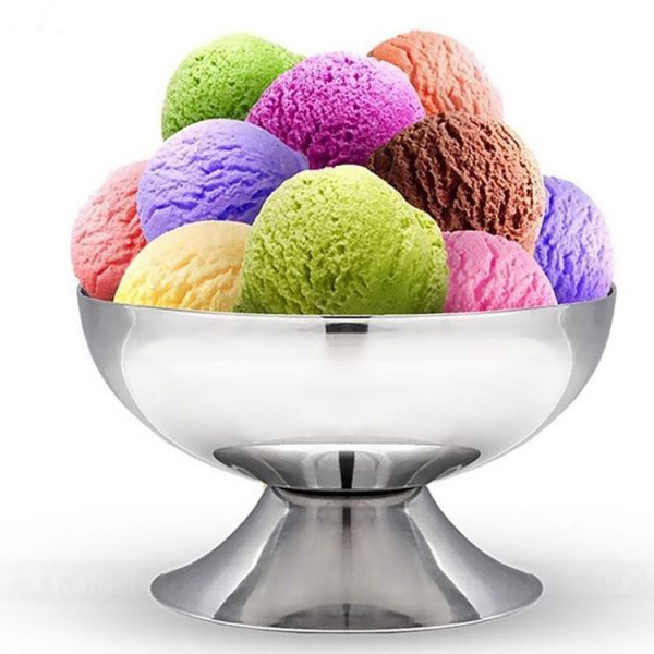 Stainless Steel Ice Cream Cup Ice Cream Goblet Bar Wine Glass, Specification: B High - Image 3