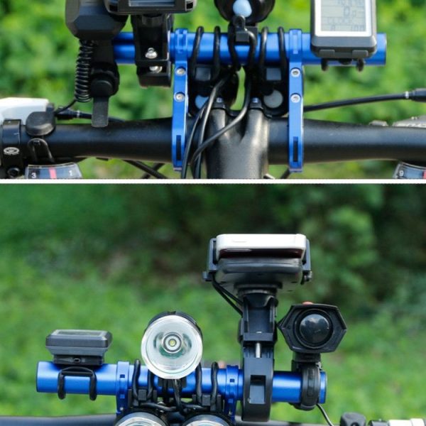 DEEMOUNT Bicycle Handlebar Extension Frame Flashlight Bracket, Specification: Red Aluminum Tube - Image 5