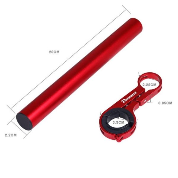 DEEMOUNT Bicycle Handlebar Extension Frame Flashlight Bracket, Specification: Red Aluminum Tube - Image 7