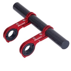 DEEMOUNT Bicycle Handlebar Extension Frame Flashlight Bracket, Specification: Red Carbon Fiber Tube