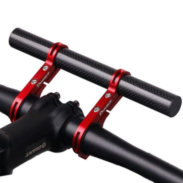 DEEMOUNT Bicycle Handlebar Extension Frame Flashlight Bracket, Specification: Red Carbon Fiber Tube - Image 3