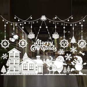 Christmas Decoration Window Stickers Wall Stickers Shopping Mall Supermarket Window Decoration (White A58)