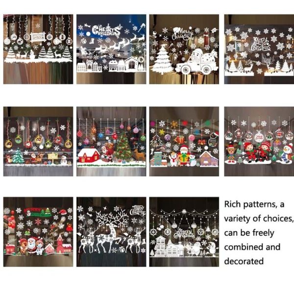 Christmas Decoration Window Stickers Wall Stickers Shopping Mall Supermarket Window Decoration (White A58) - Image 2