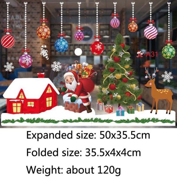 Christmas Decoration Window Stickers Wall Stickers Shopping Mall Supermarket Window Decoration (White A58) - Image 3