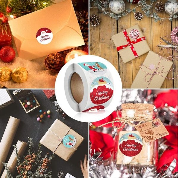 Christmas Decoration Sticker Gift Label Tape, Size: 1.5 Inch / 38mm (B) - Image 3