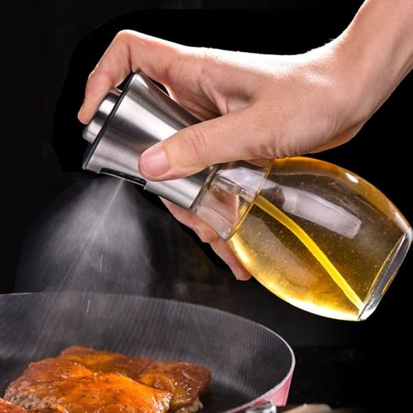 200ml Stainless Steel Glass Bottle Barbecue Cooking Seasoning Oil Pot Sprayer Oil Injection Kettle Oil Spray Bottle - Image 2