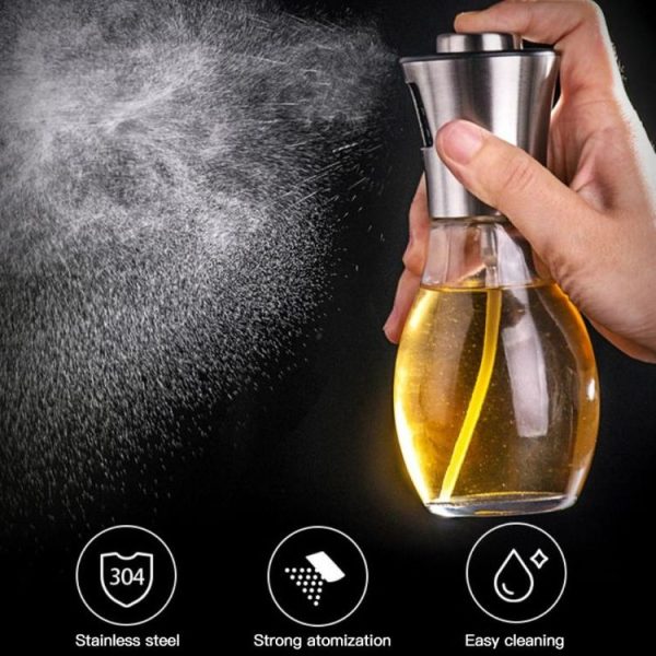 200ml Stainless Steel Glass Bottle Barbecue Cooking Seasoning Oil Pot Sprayer Oil Injection Kettle Oil Spray Bottle - Image 3