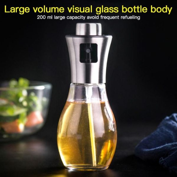200ml Stainless Steel Glass Bottle Barbecue Cooking Seasoning Oil Pot Sprayer Oil Injection Kettle Oil Spray Bottle - Image 4