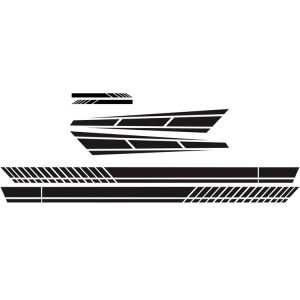 D-1037 Striped Car Sticker Car Side Door Cover Rearview Mirror Combination Sticker (Black)