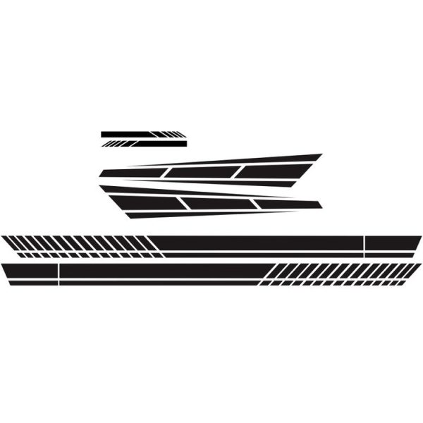 D-1037 Striped Car Sticker Car Side Door Cover Rearview Mirror Combination Sticker (Black)