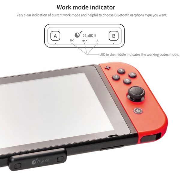 Gulikit Bluetooth Wireless Audio Adapter For Nintendo Switch, Model: NS07 Black - Image 8