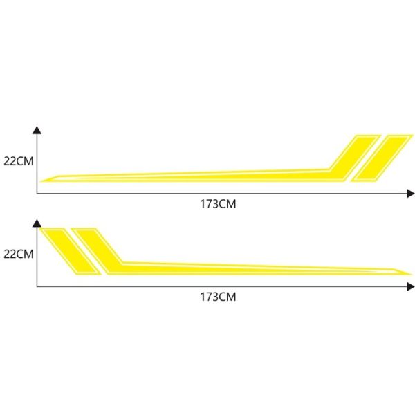D-716 Car Striped Vinyl Body Stickers Personalized Modification Car Sticker (Yellow) - Image 2