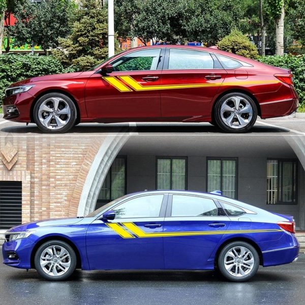 D-716 Car Striped Vinyl Body Stickers Personalized Modification Car Sticker (Yellow) - Image 4