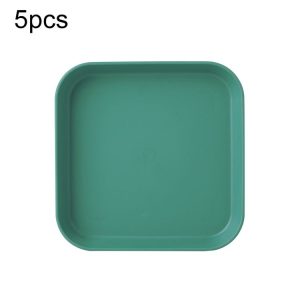5pcs Home 6 Inch Small Dish Plastic Snack Cake Dish Dining Table Garbage Tray (Square Green)