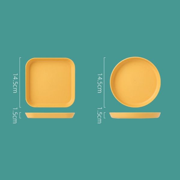 5pcs Home 6 Inch Small Dish Plastic Snack Cake Dish Dining Table Garbage Tray (Square Green) - Image 3